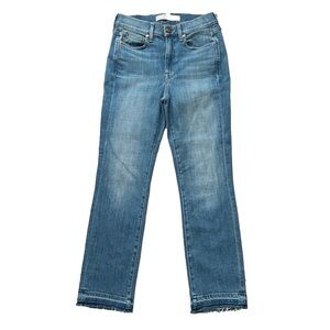 AYR The Rocker High Rise Straight Leg Raw Hem Jeans Women’s Size 28